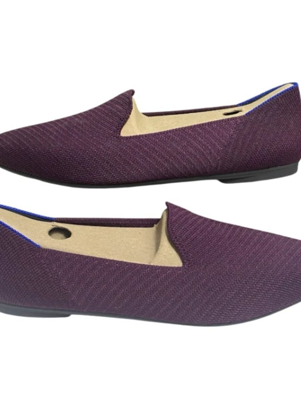 Rothy's The Almond Loafer Plum Twill Flat Knit Slip On Shoes Womens Size 8.5 OG